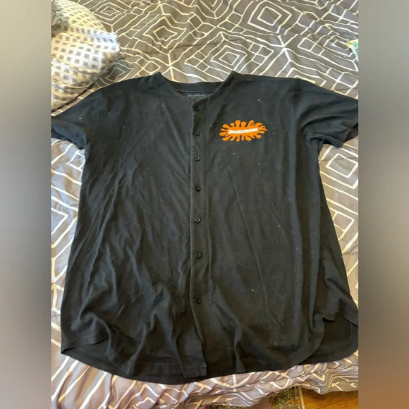 2017 Nickelodeon Men Large  Baseball Jersey Hey Arnold Rugrats Black XL - Picture 1 of 8